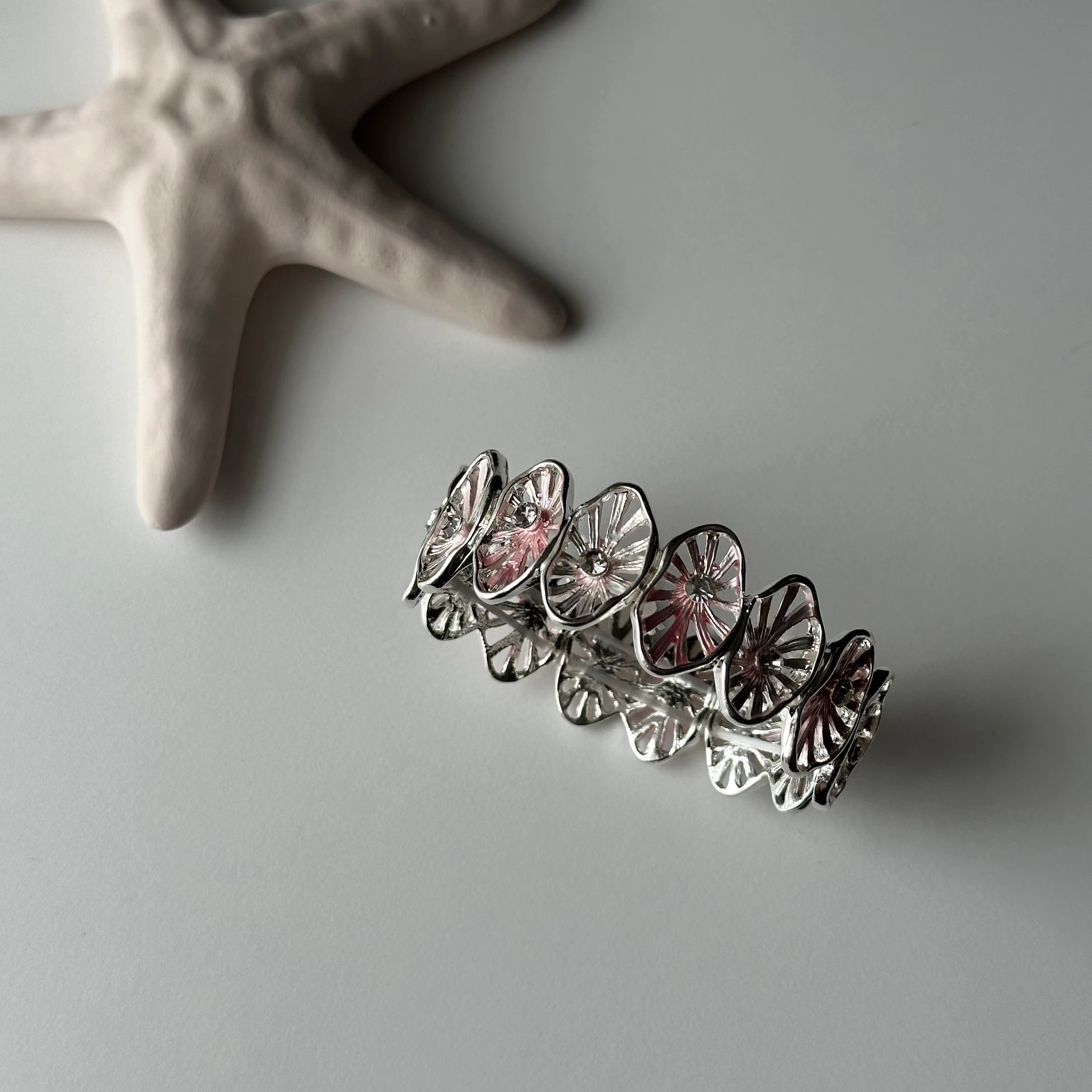 Pembe Tek Taş Seramik Bileklik