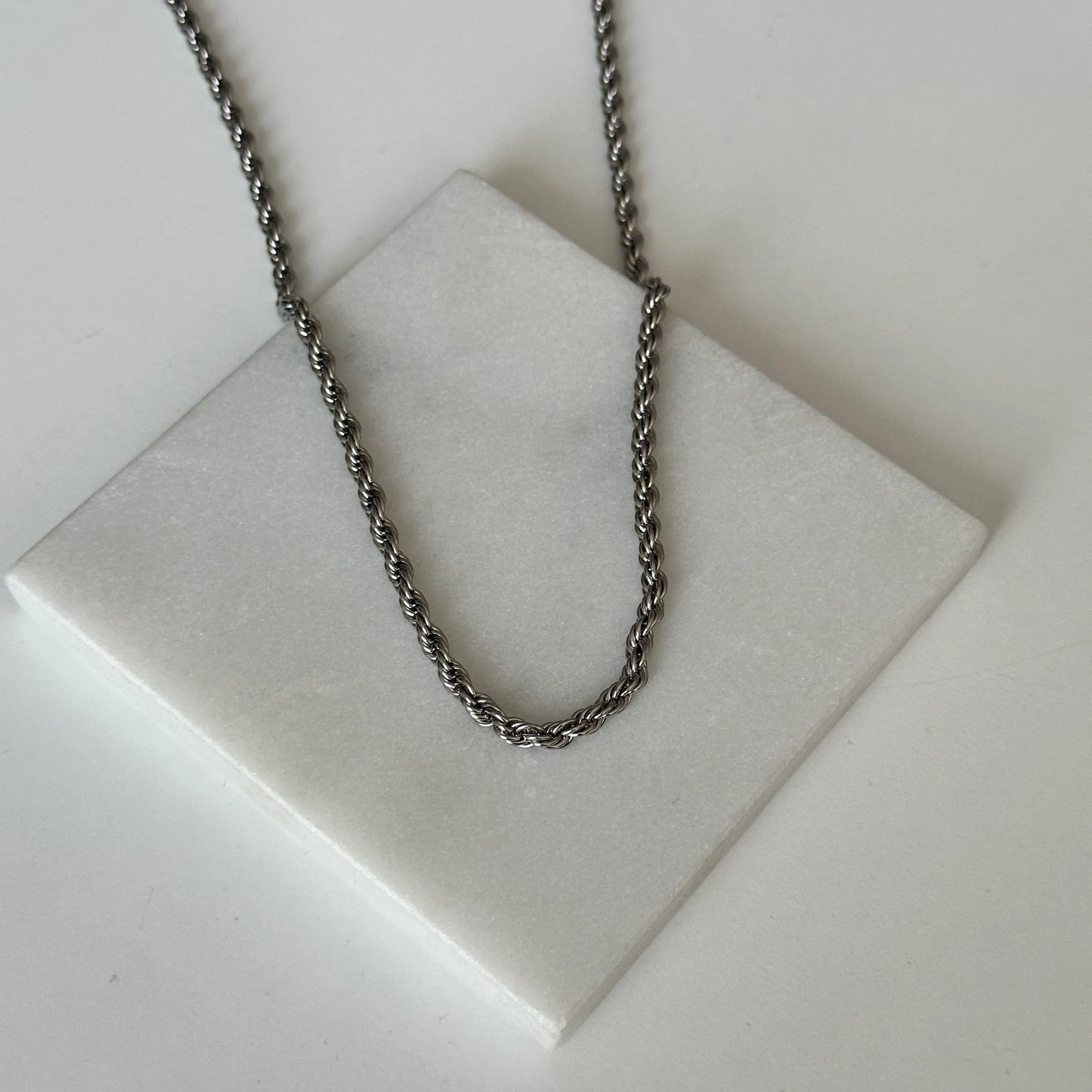 Gümüş Burgu Zincir Çelik Kadın Kolye