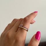 2'Li Fuşya Pembe Spinelli Kadın Yüzük