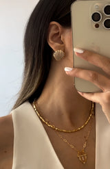 İstiridye Zirkon Taş Küpe