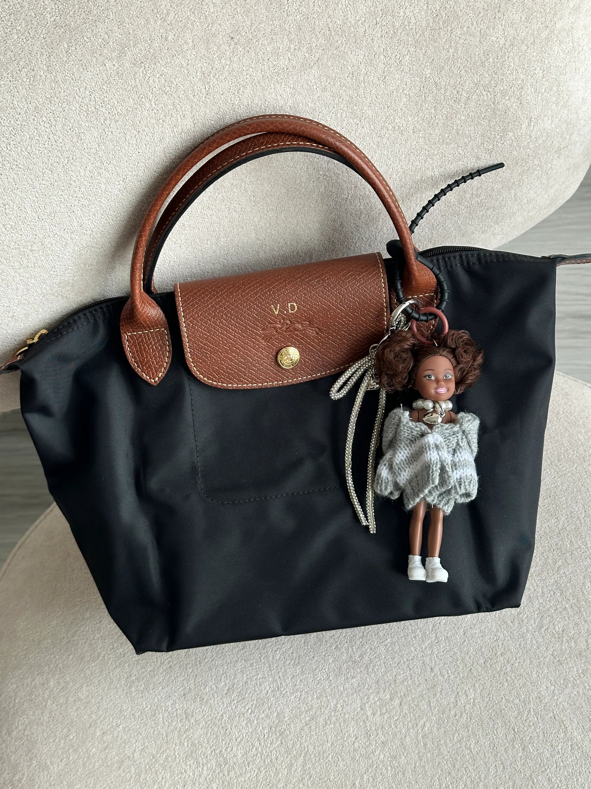 Gri Kazaklı Bebek Çanta Charmı