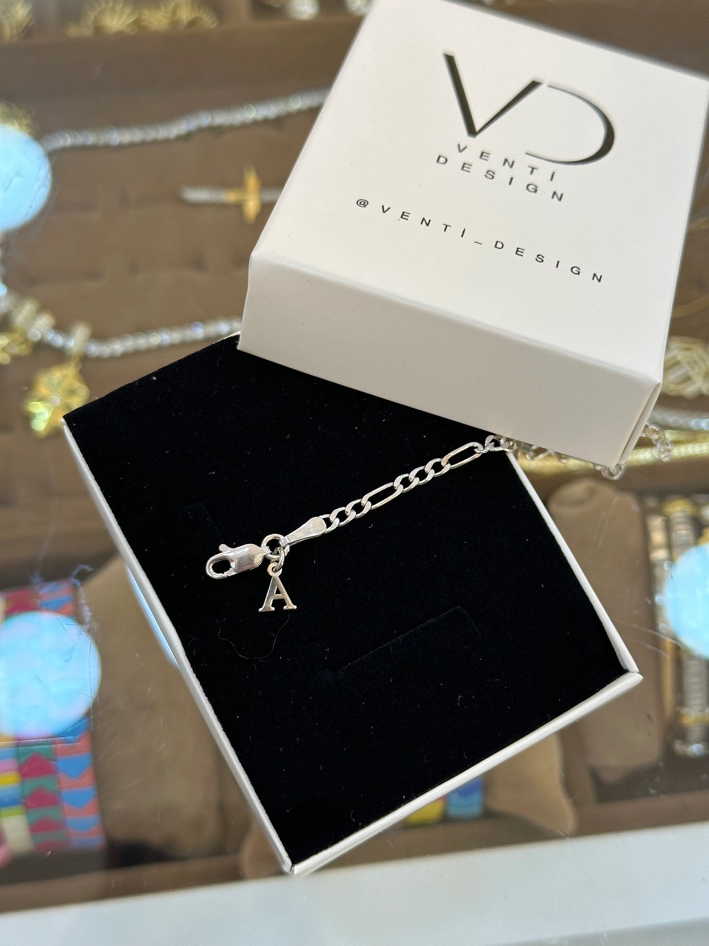 925 ayar gümüş harf zincir bileklik
