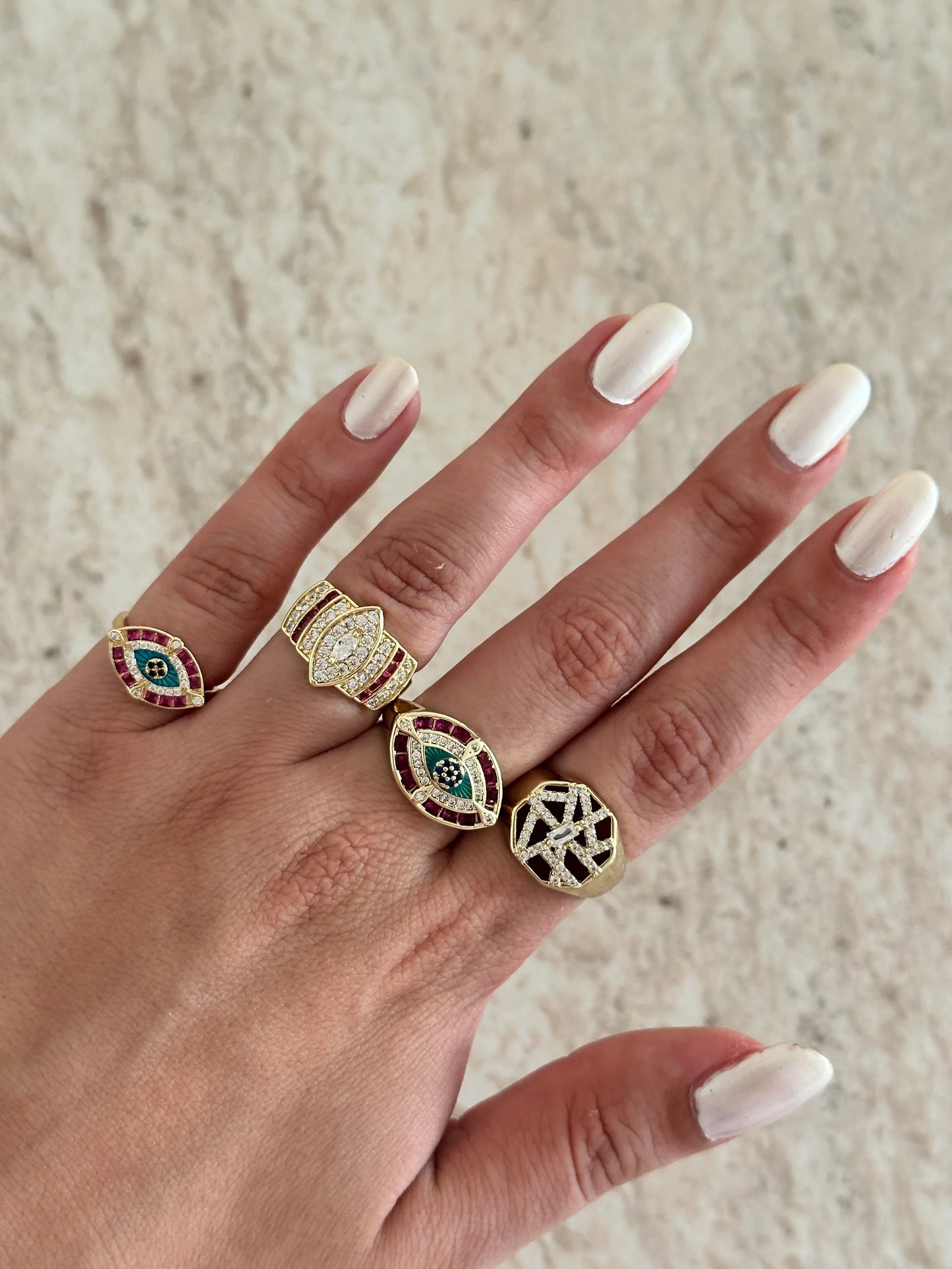 Mürdüm Zikon Taş Kadın Yüzük