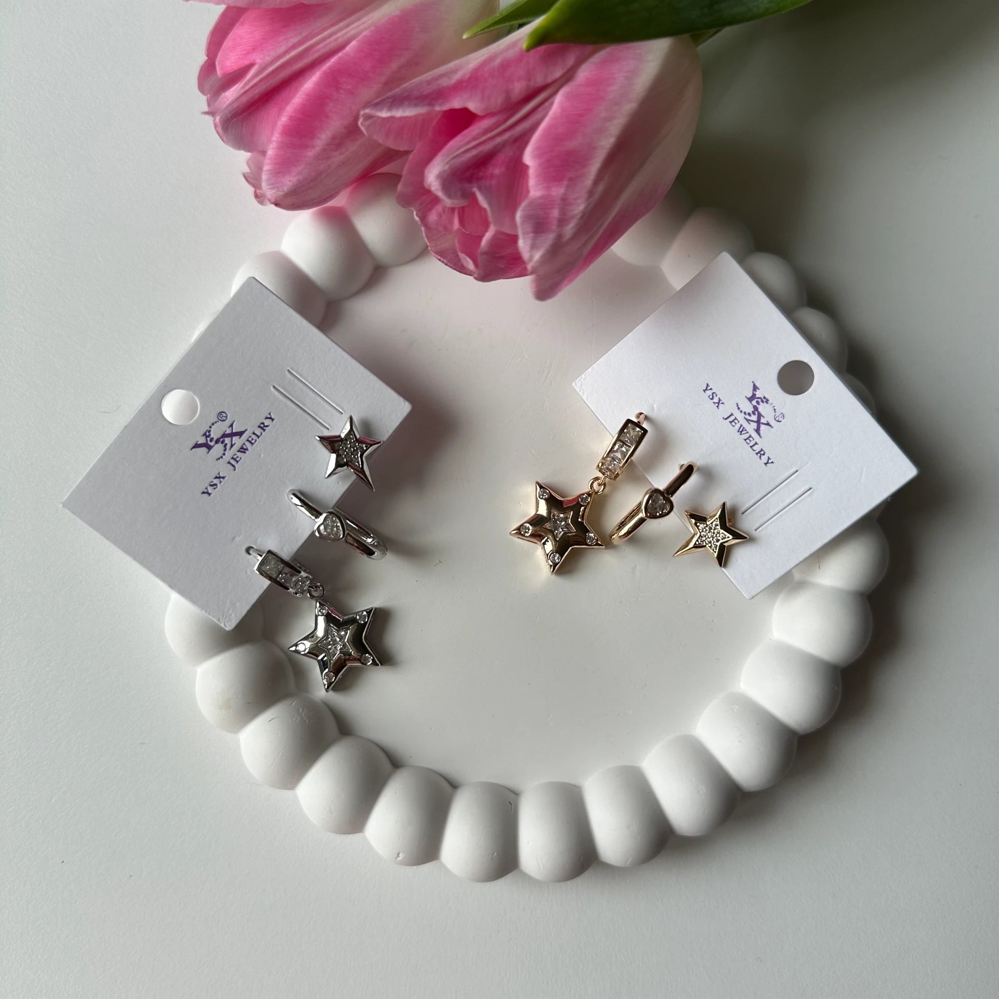 Baget Taş Yıldız Set Küpe