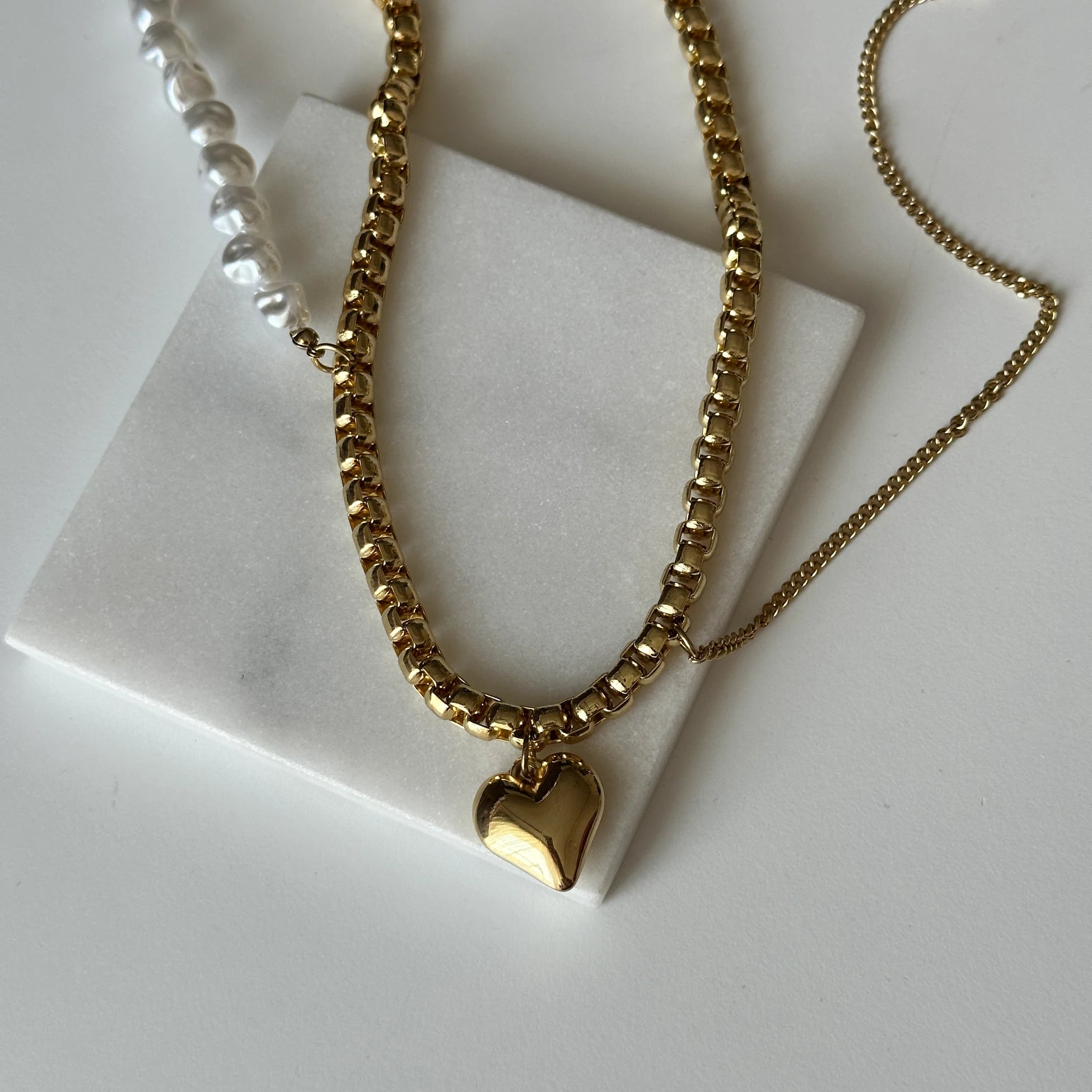 Kalp İncili Tasarım Kadın Kolye