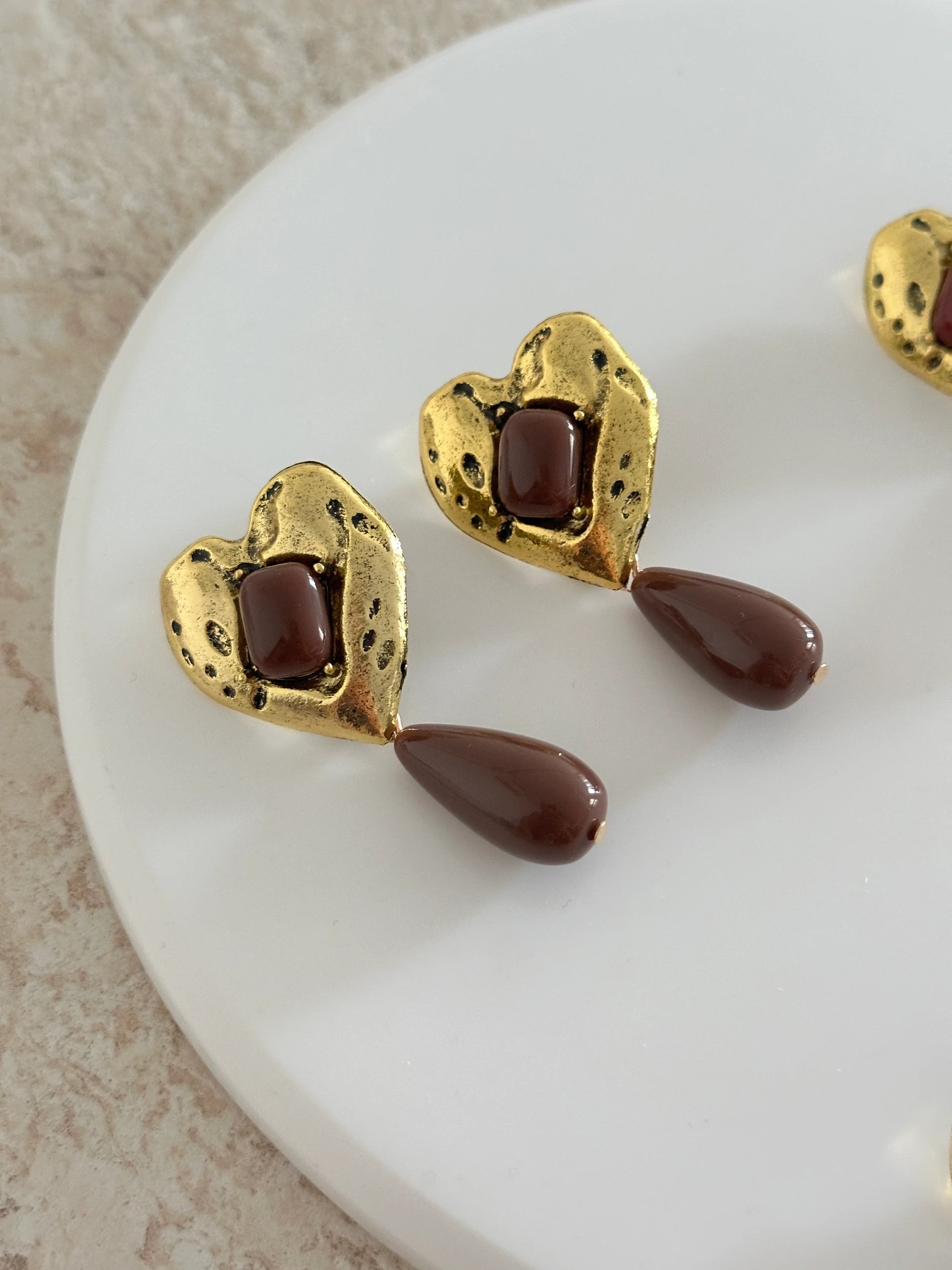 Bakır Kalp Kadın Küpe