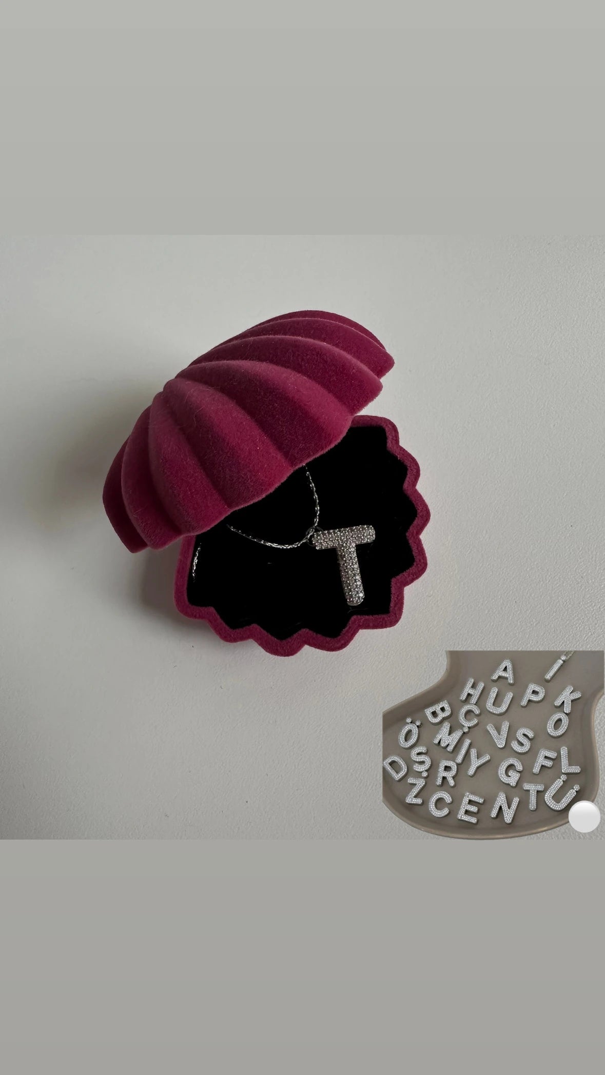 Zirkon Taş Harf Kadın Kolye (silver)