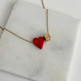 Murano Cam Kalp Küp Harf Kadın Kolye