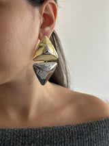 Gold & Gümüş Piramit Küpe