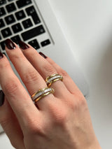 Spinelli Üçlü Taşlı Yüzük (925 ayar gümüş)