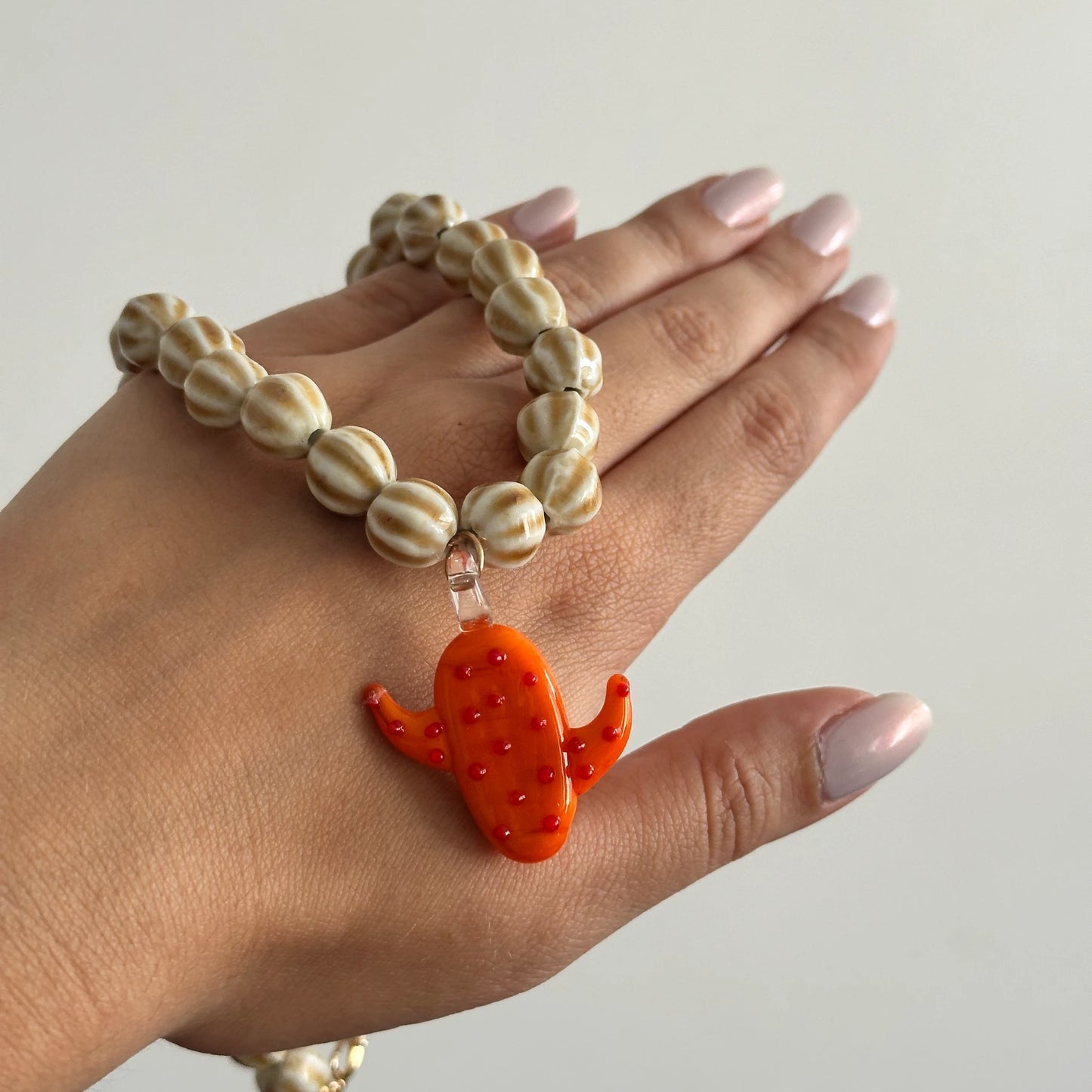 Kaktüs Cam Boncuk Kadın Kolye