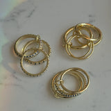 4'Lü Gold Zirkon Spinelli Kadın Yüzük