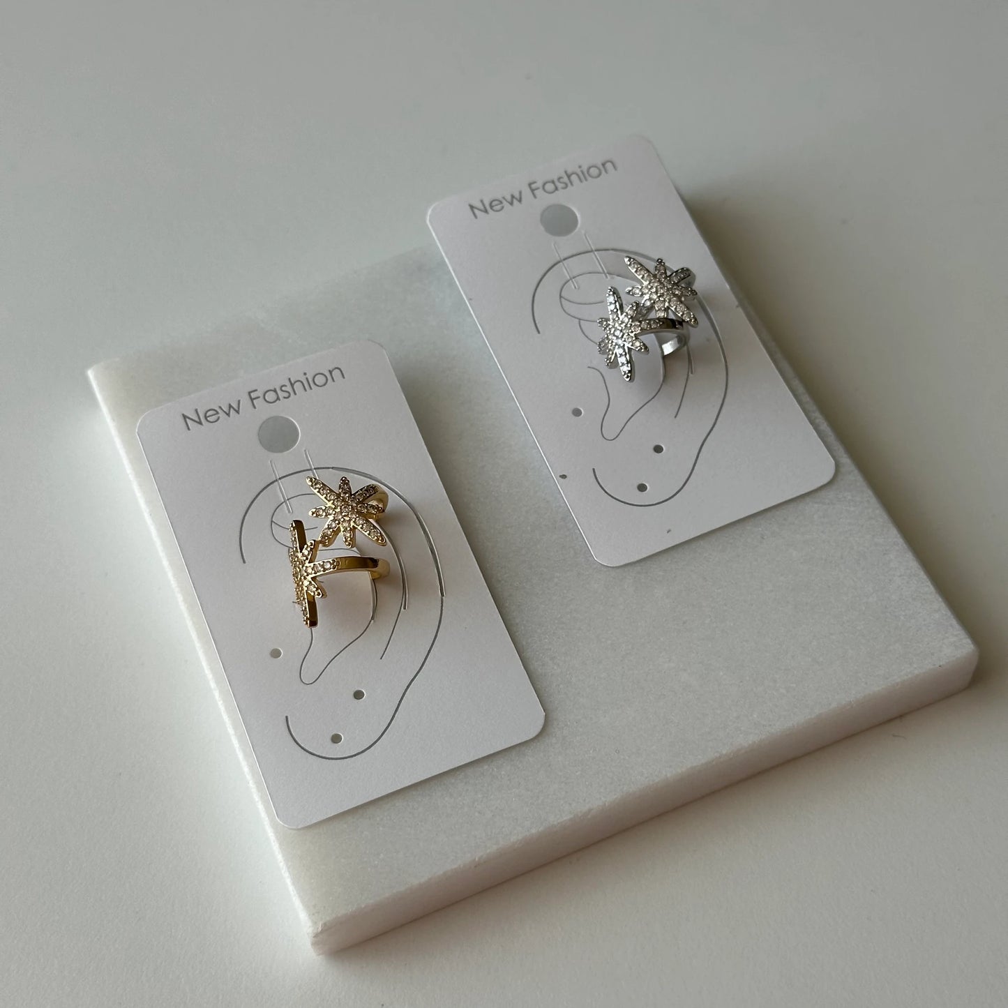 İkili Kutup Yıldızı Earcuff Küpe