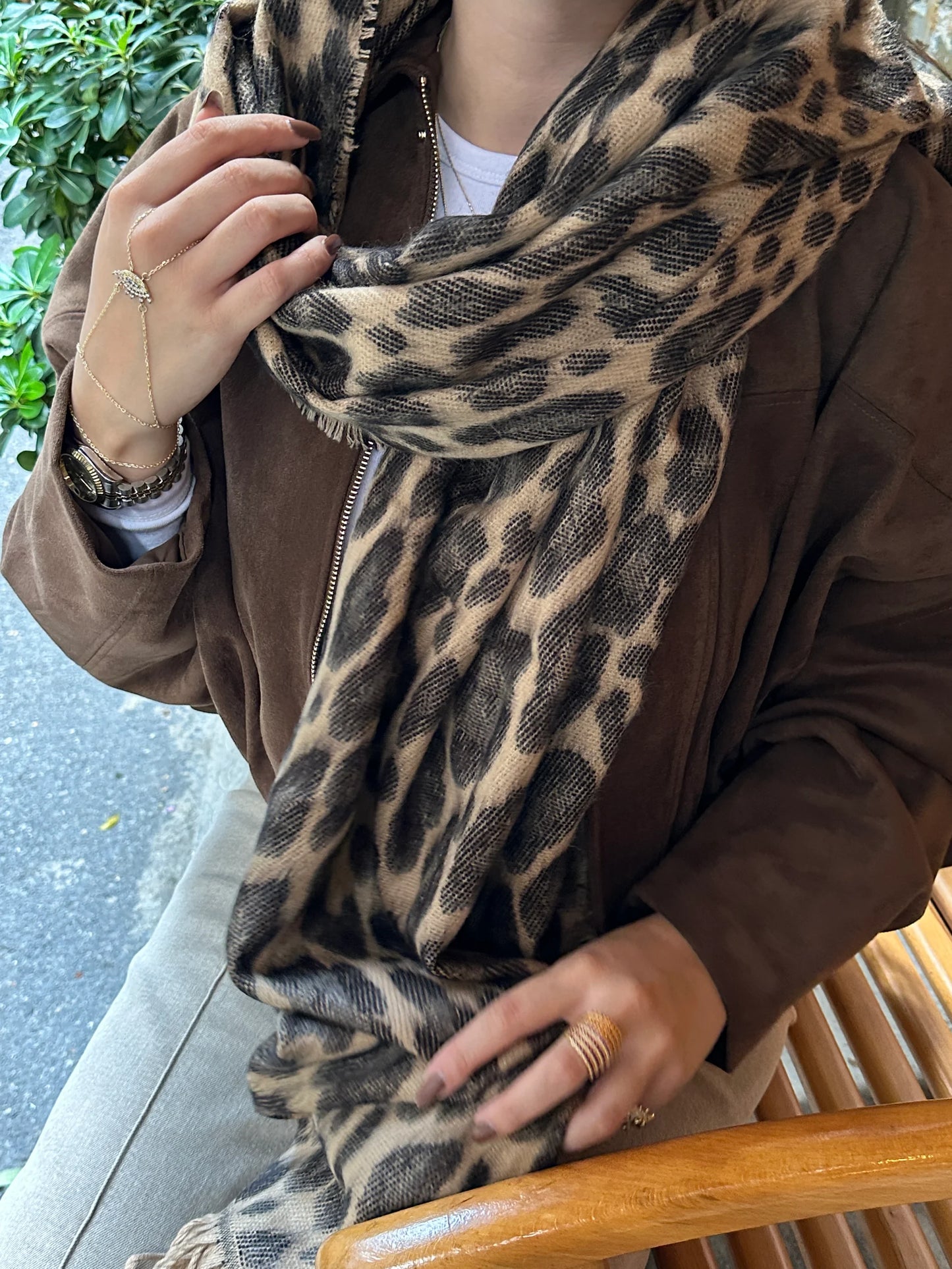 Leopar Pinterest Kadın Şal Atkı