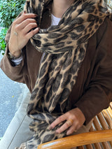 Leopar Pinterest Kadın Şal Atkı