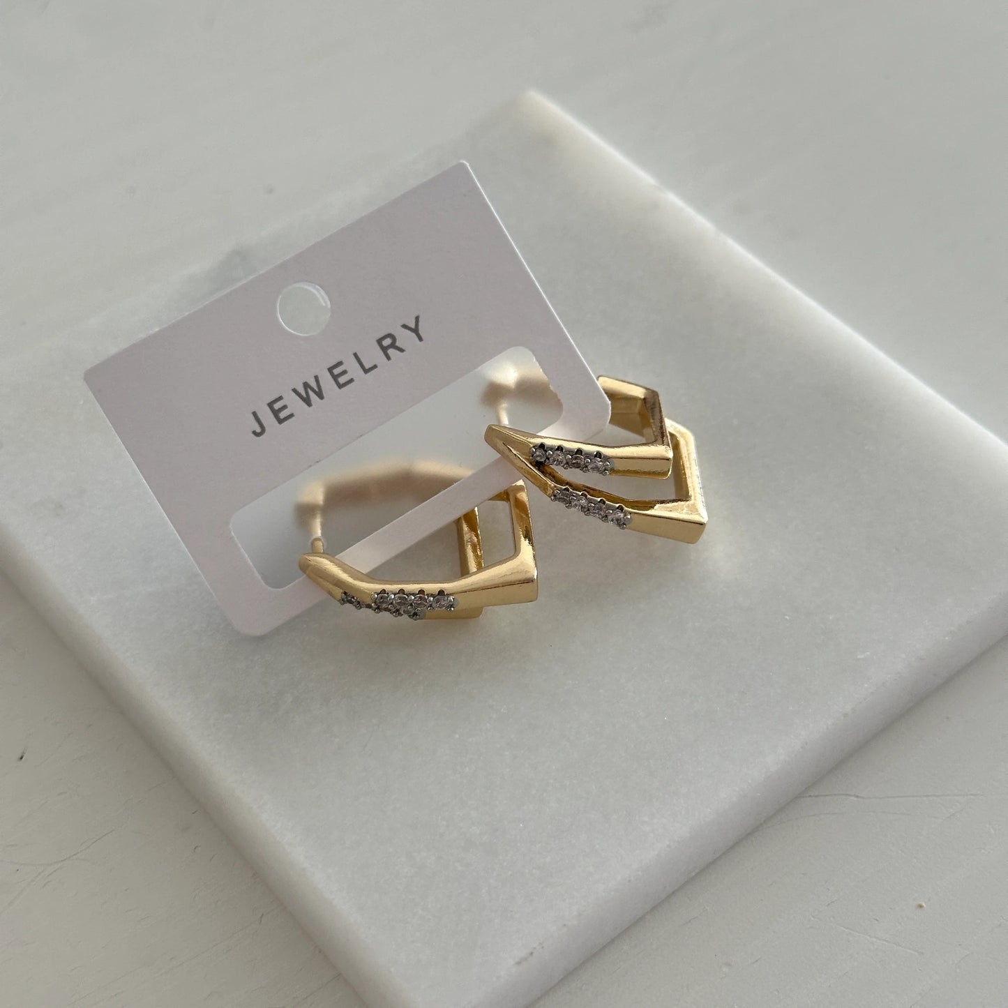 İkili Görünüm Zirkon Taşlı Kadın Küpe