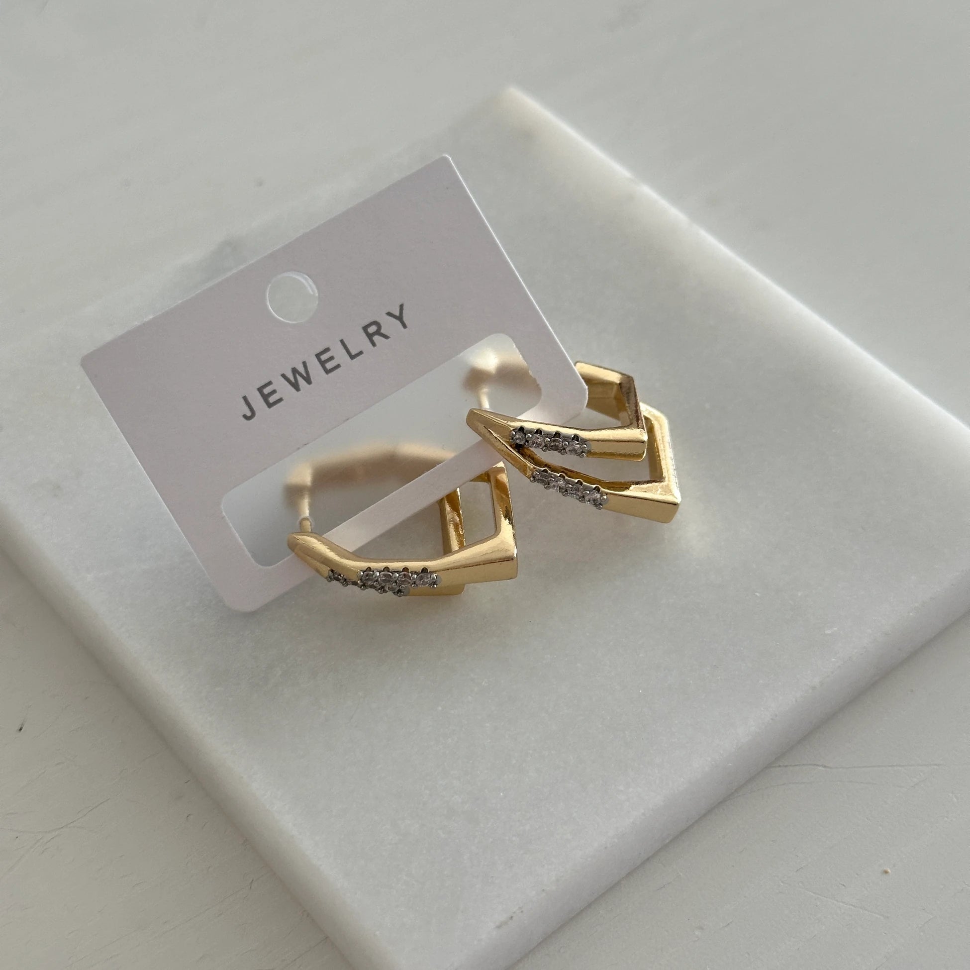 İkili Görünüm Zirkon Taşlı Kadın Küpe