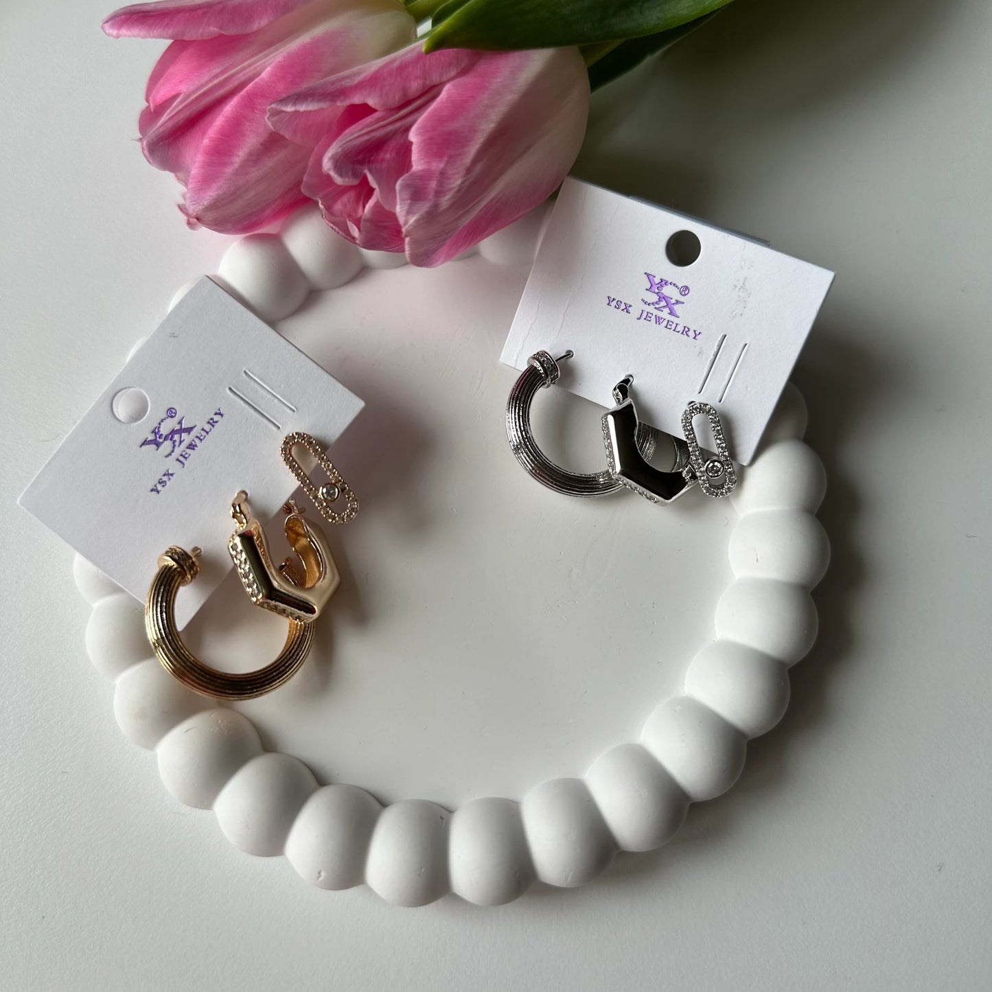 Halka Kordon Set Küpe