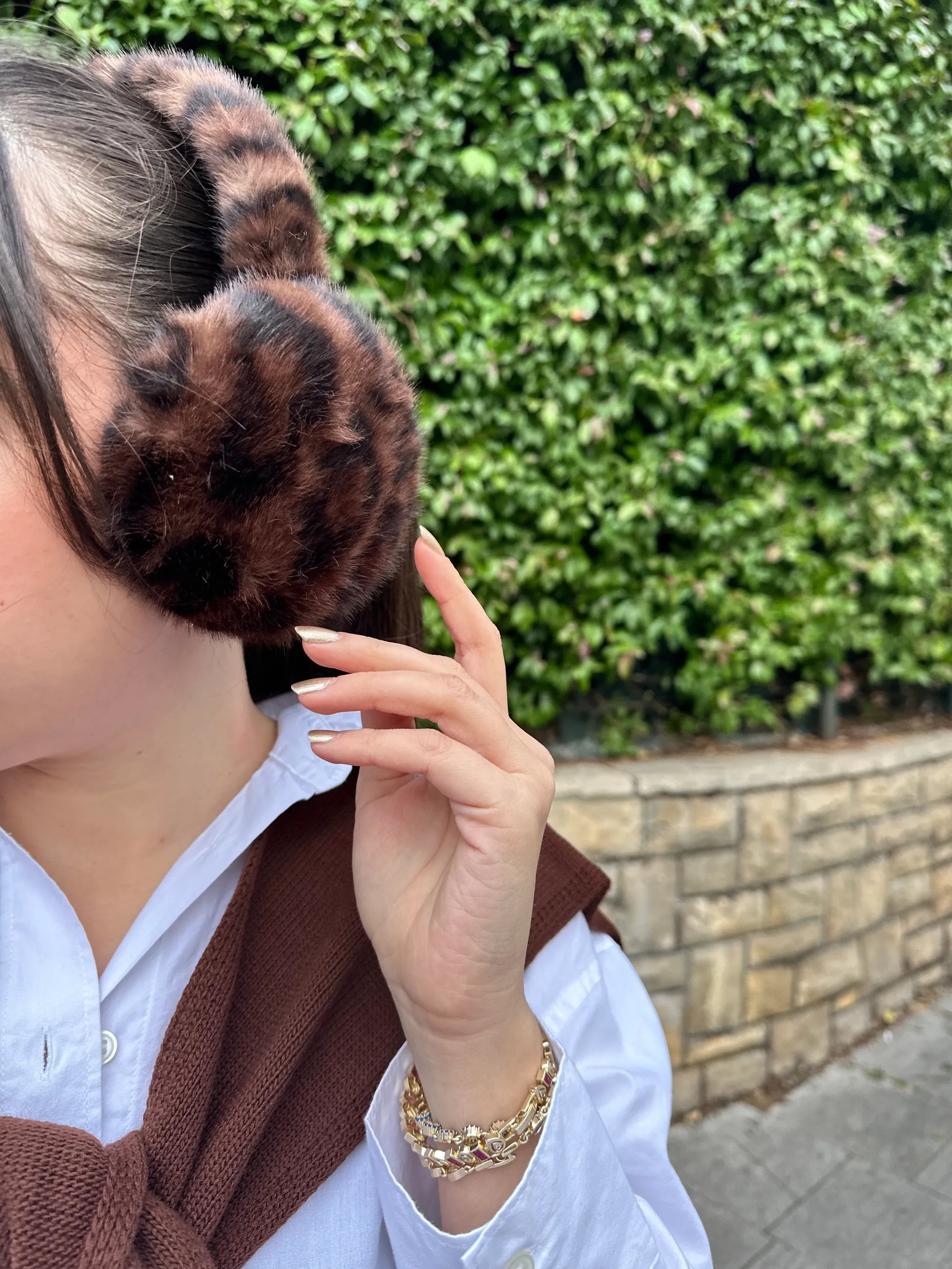 Peluş Leopar Kulaklık