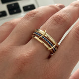 3'Lü Lacivert Zirkon Taş Spinelli Kadın Yüzük