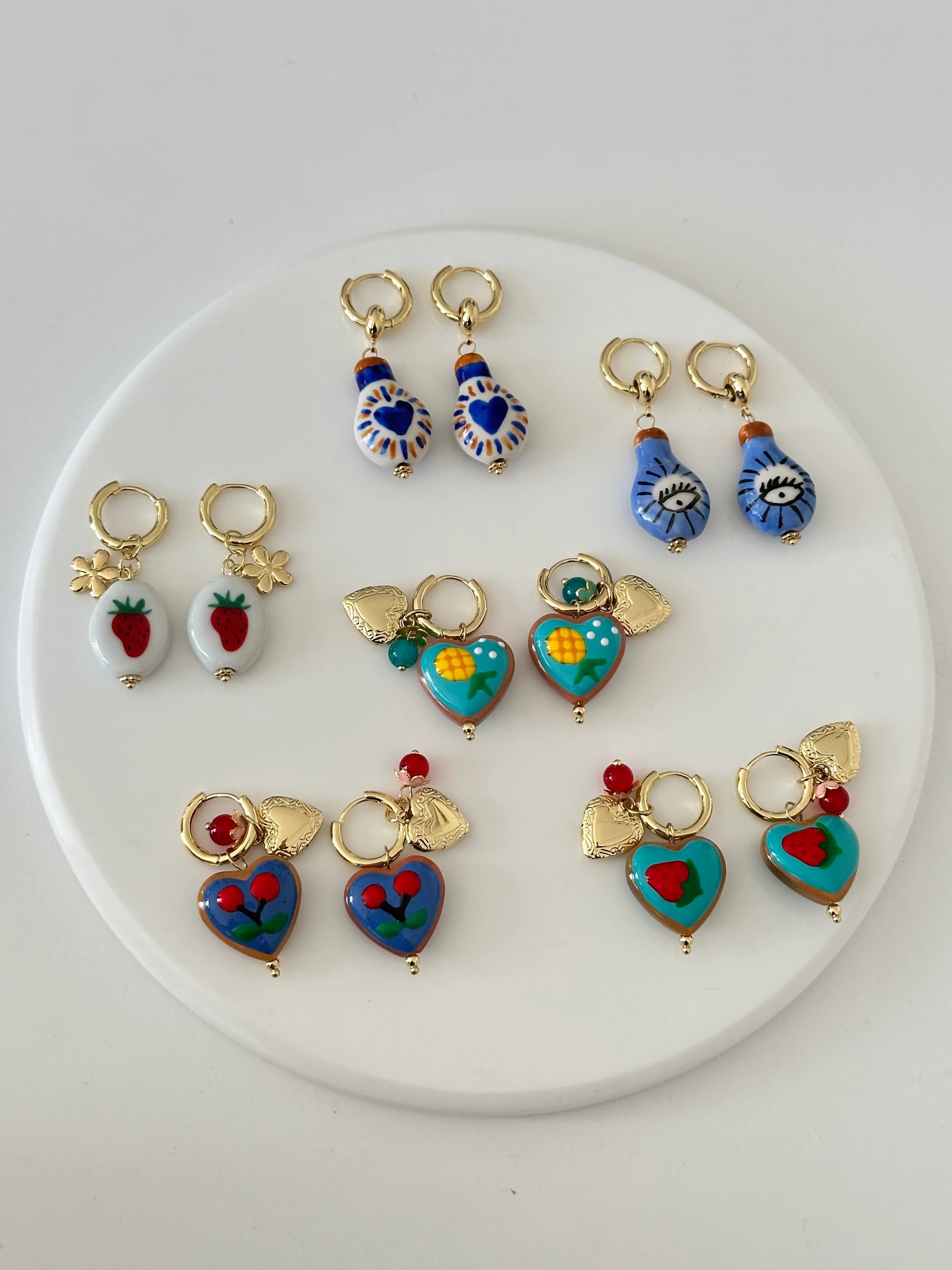 Kiraz Seramik Kadın Küpe