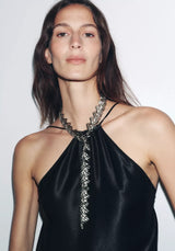 Yaprak Pul Dekolte Y Kadın Kolye