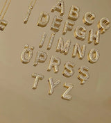 Zirkon Taş Harf Kadın Kolye (gold)