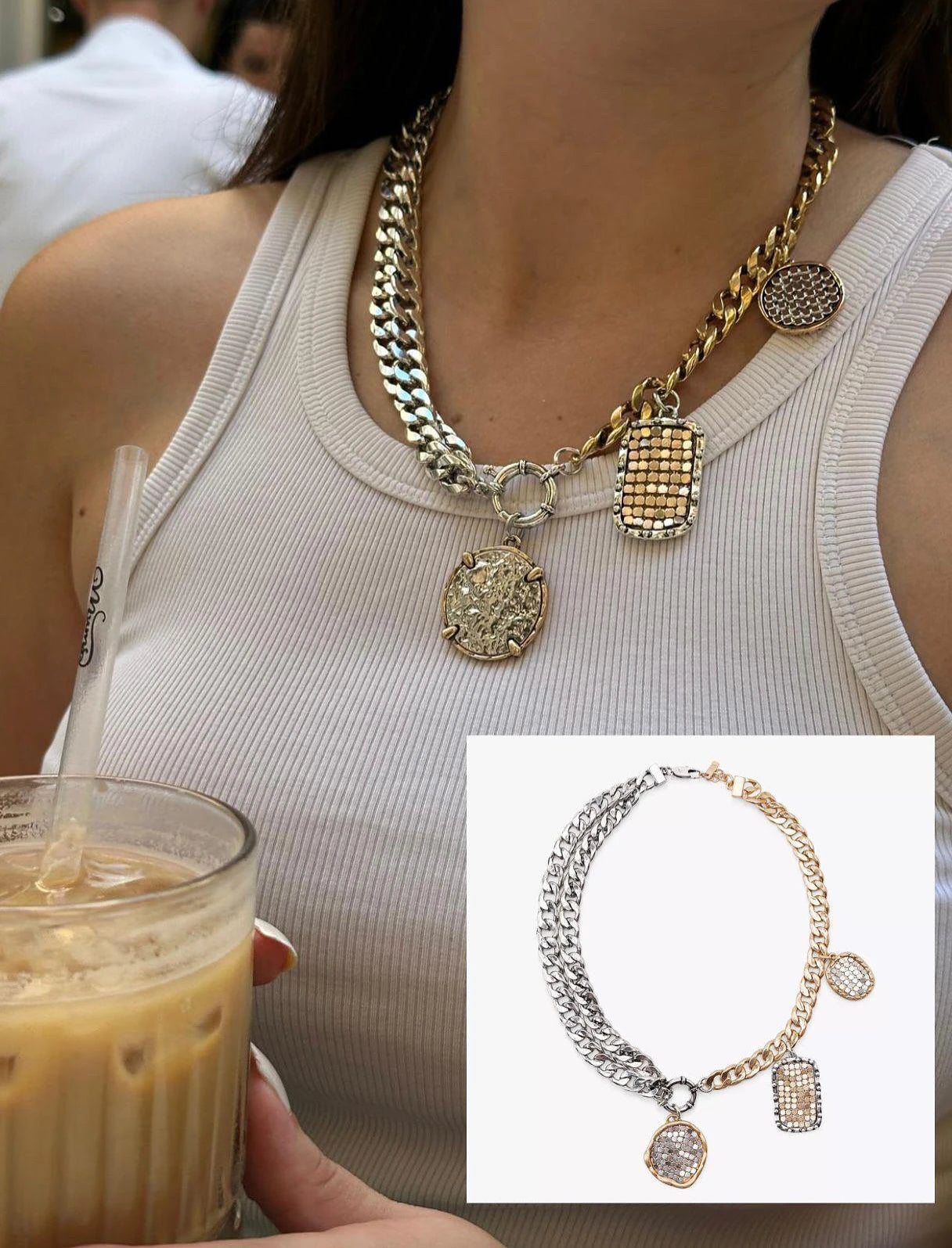 Gold & Gümüş Choker Kadın Kolye
