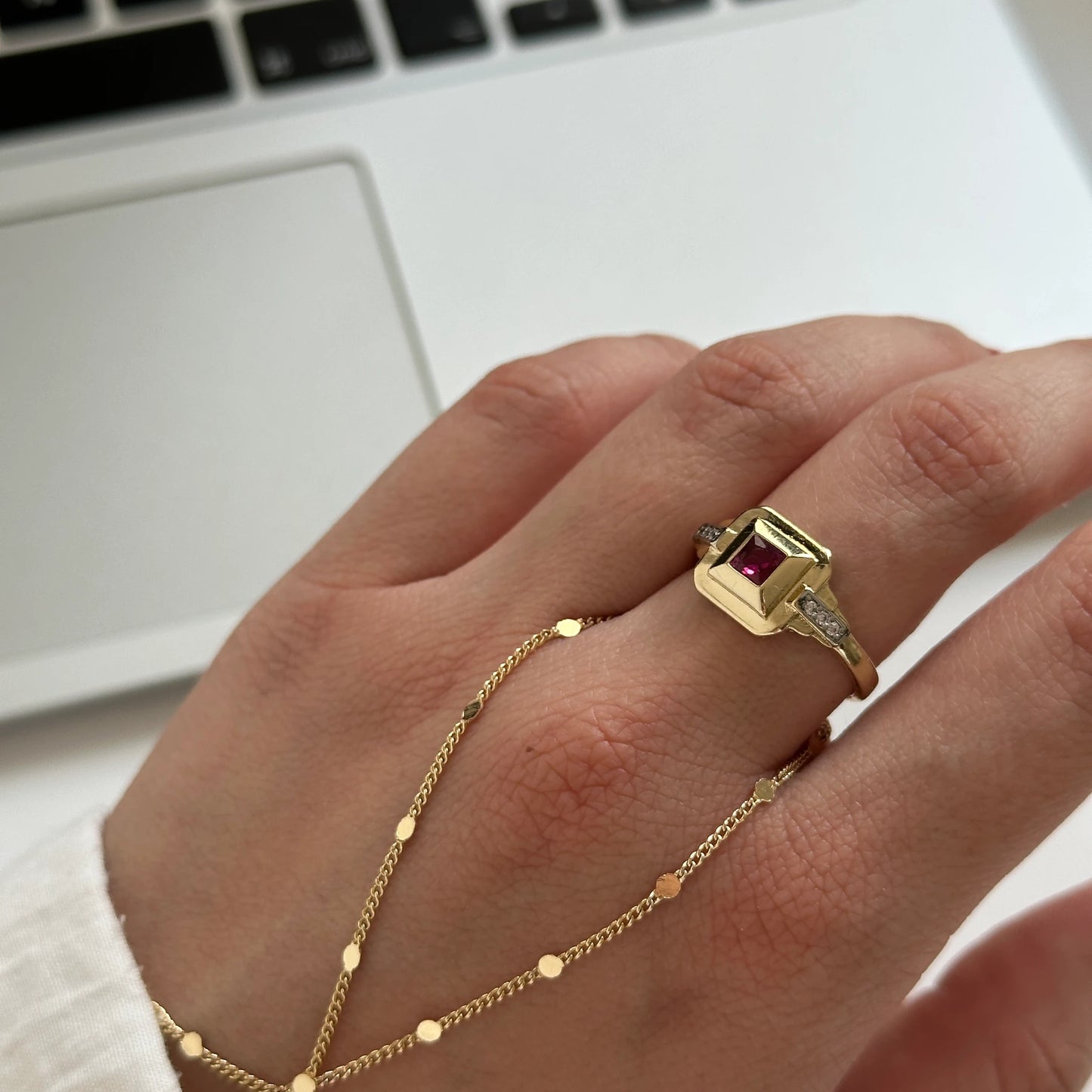 Bordo Baget Taş Kadın Yüzük