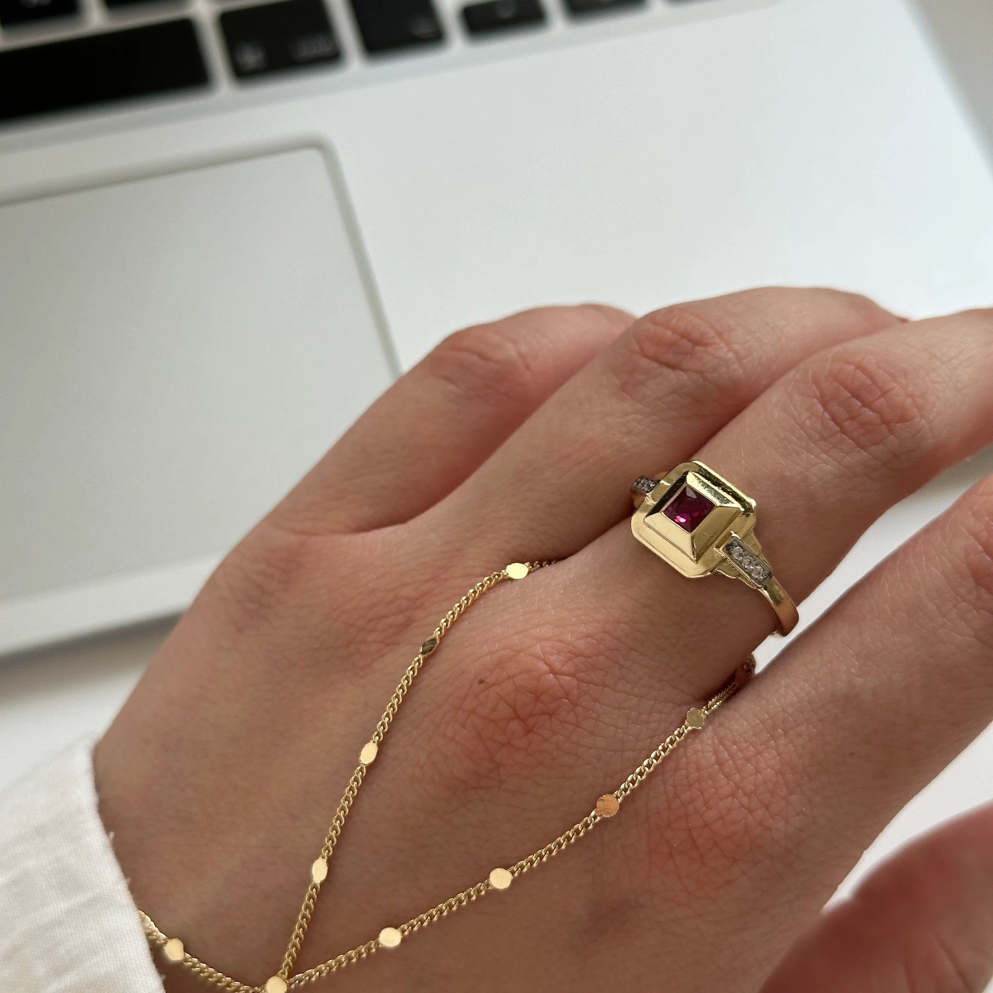 Bordo Baget Taş Kadın Yüzük