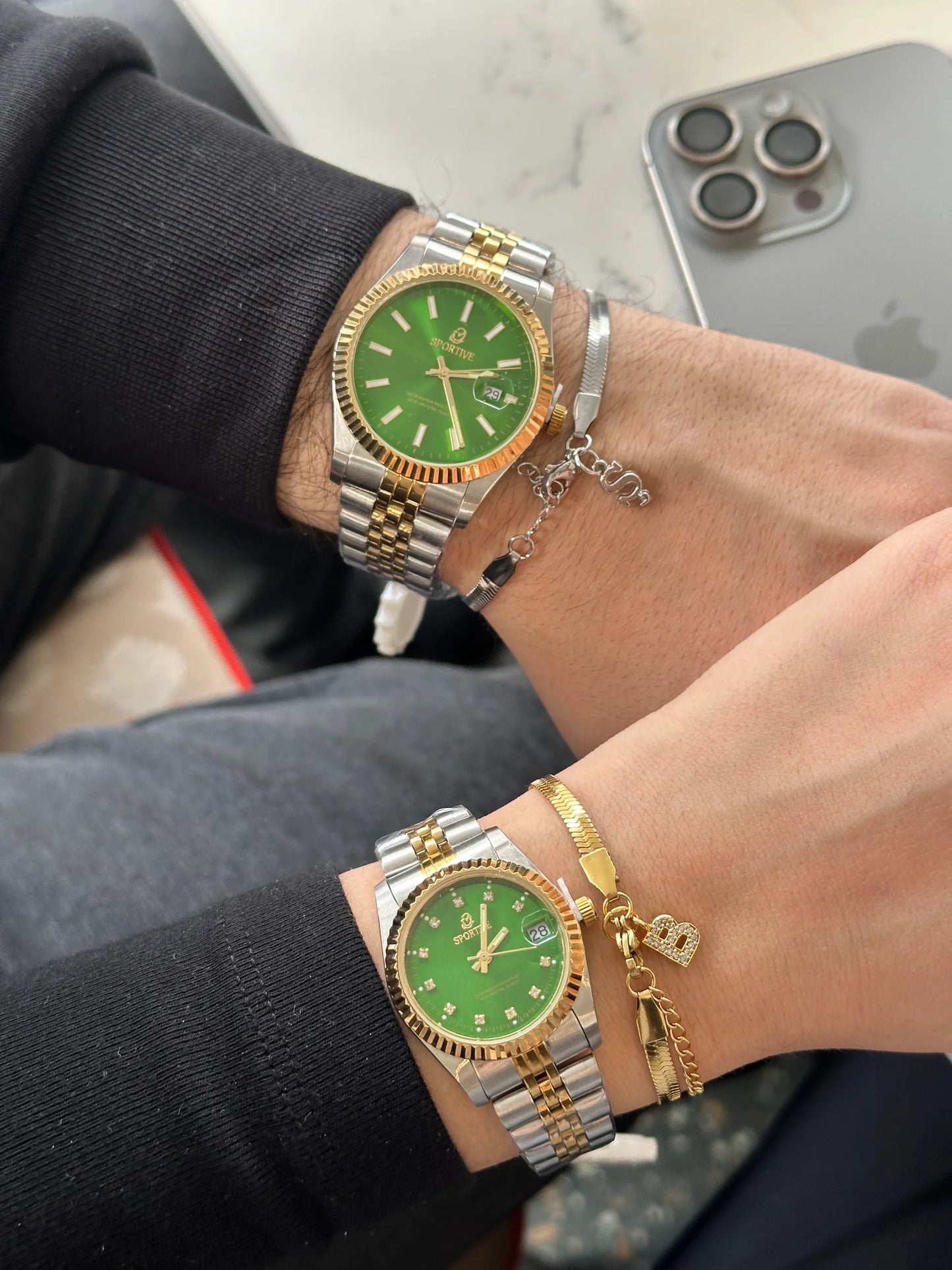 Yeşil Aura Erkek Saat / 40 MM