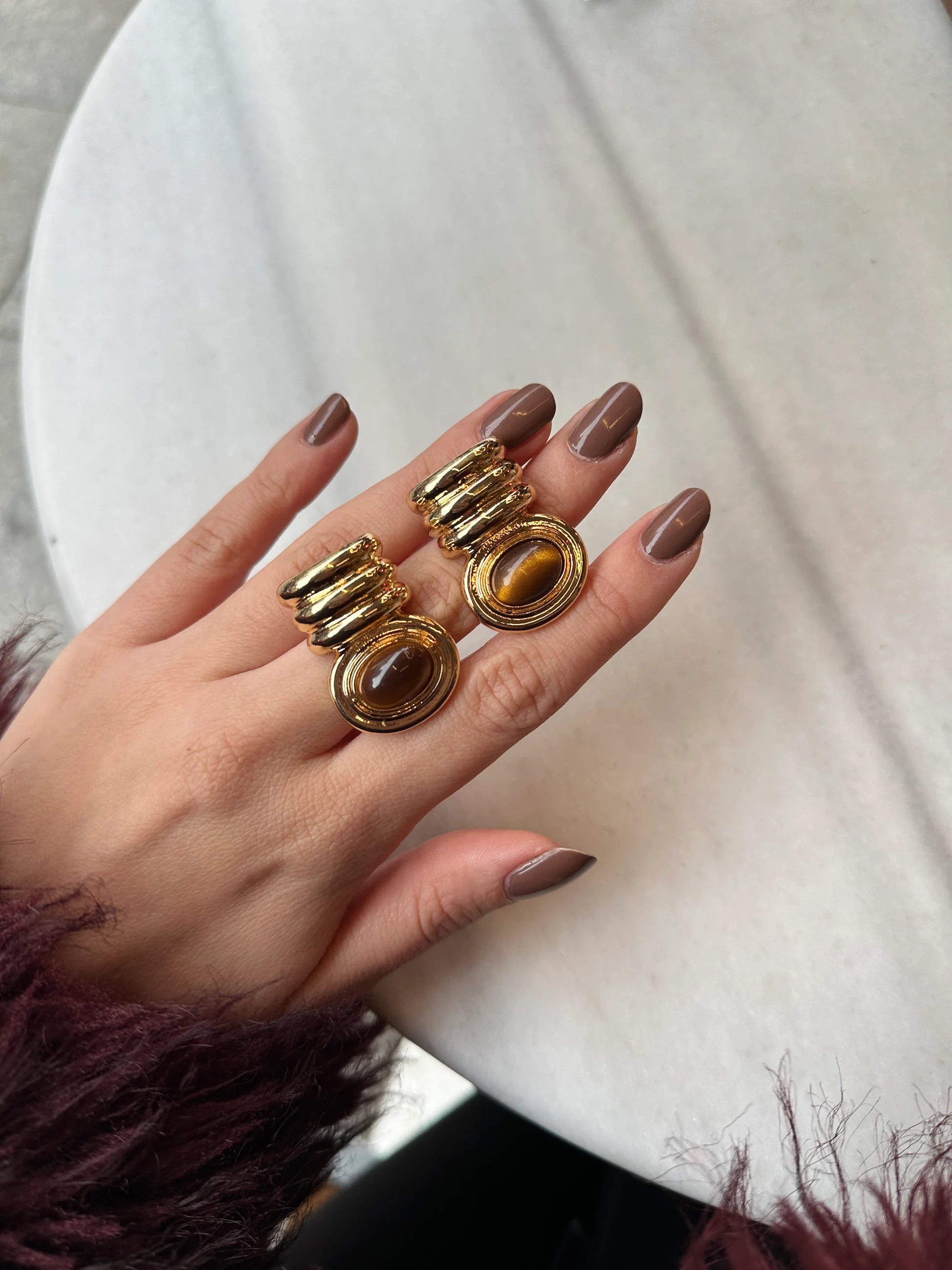 Tasarım Altın Kaplama Kadın Küpe