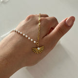 İnci Yelpaze Tasarım Çelik Kadın Kolye