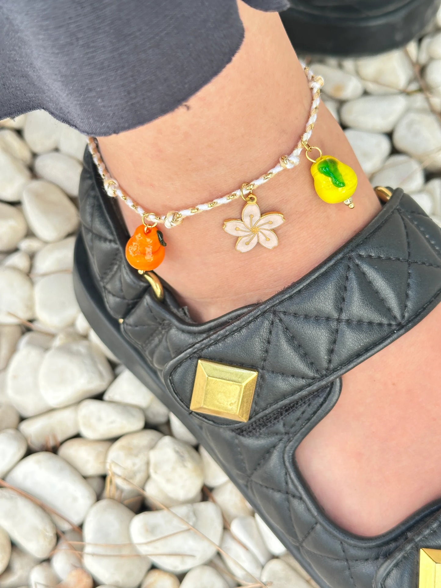 Çiçek Meyveler İp Kadın Halhal