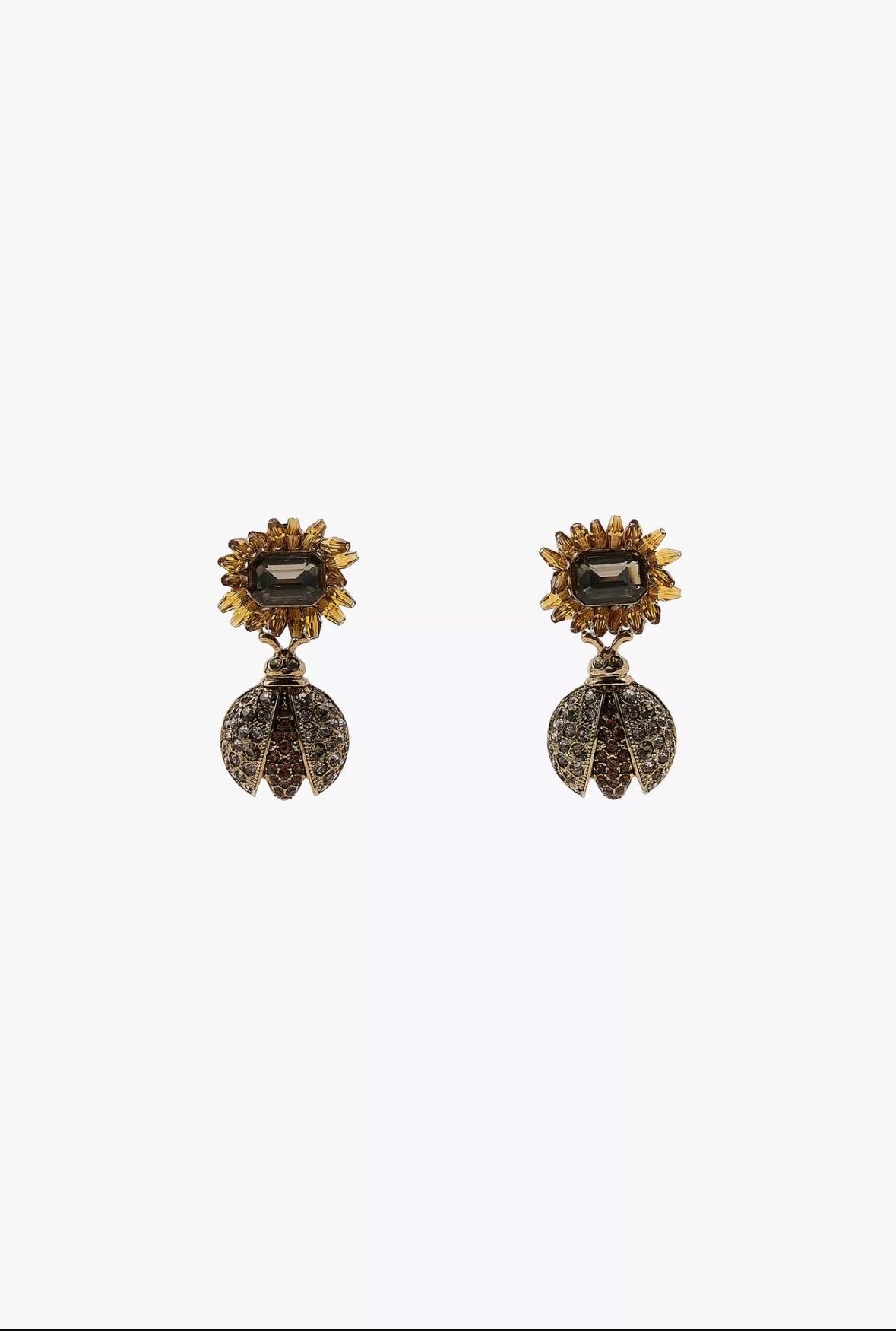 Bronz Uğur Böceği Kadın Küpe