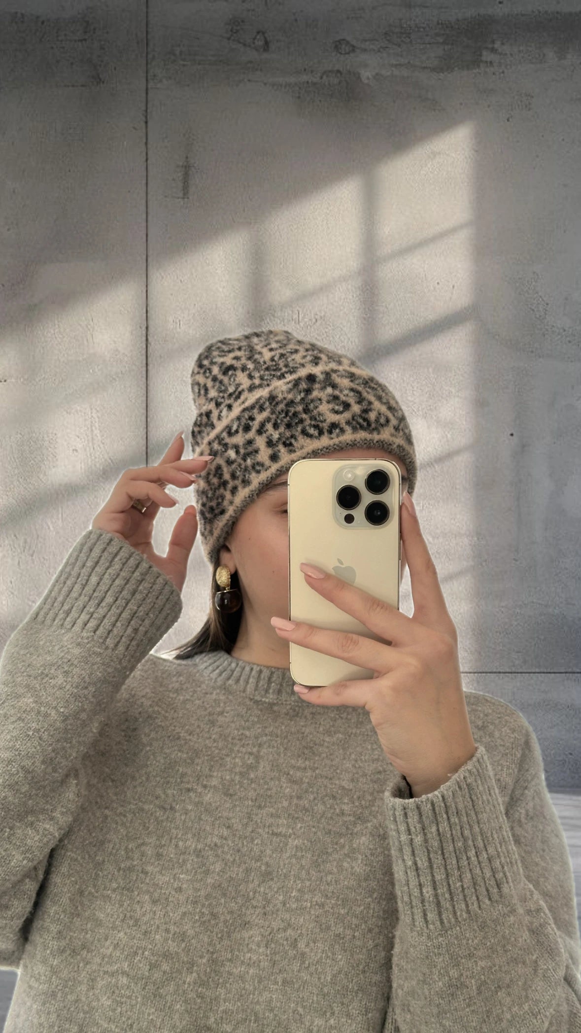 Kahve Angora Leopar Kadın Bere