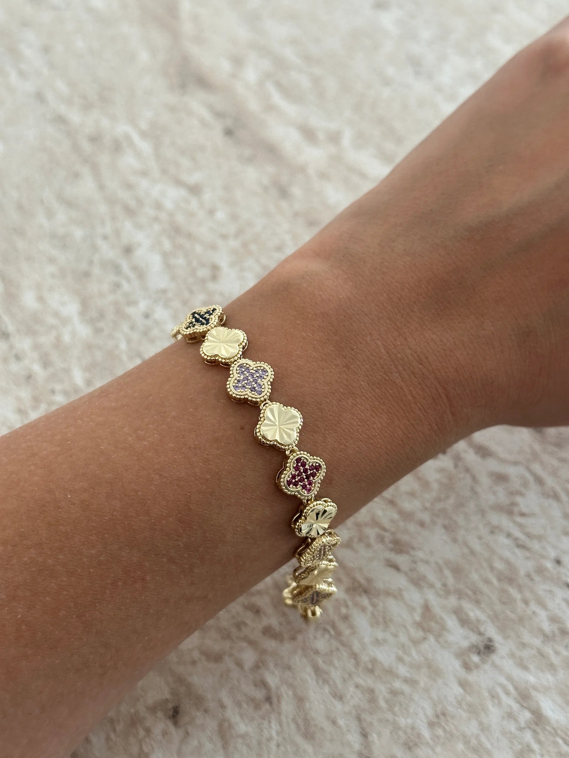 Renkli Çiçek VIP Kaplama Kadın Bileklik