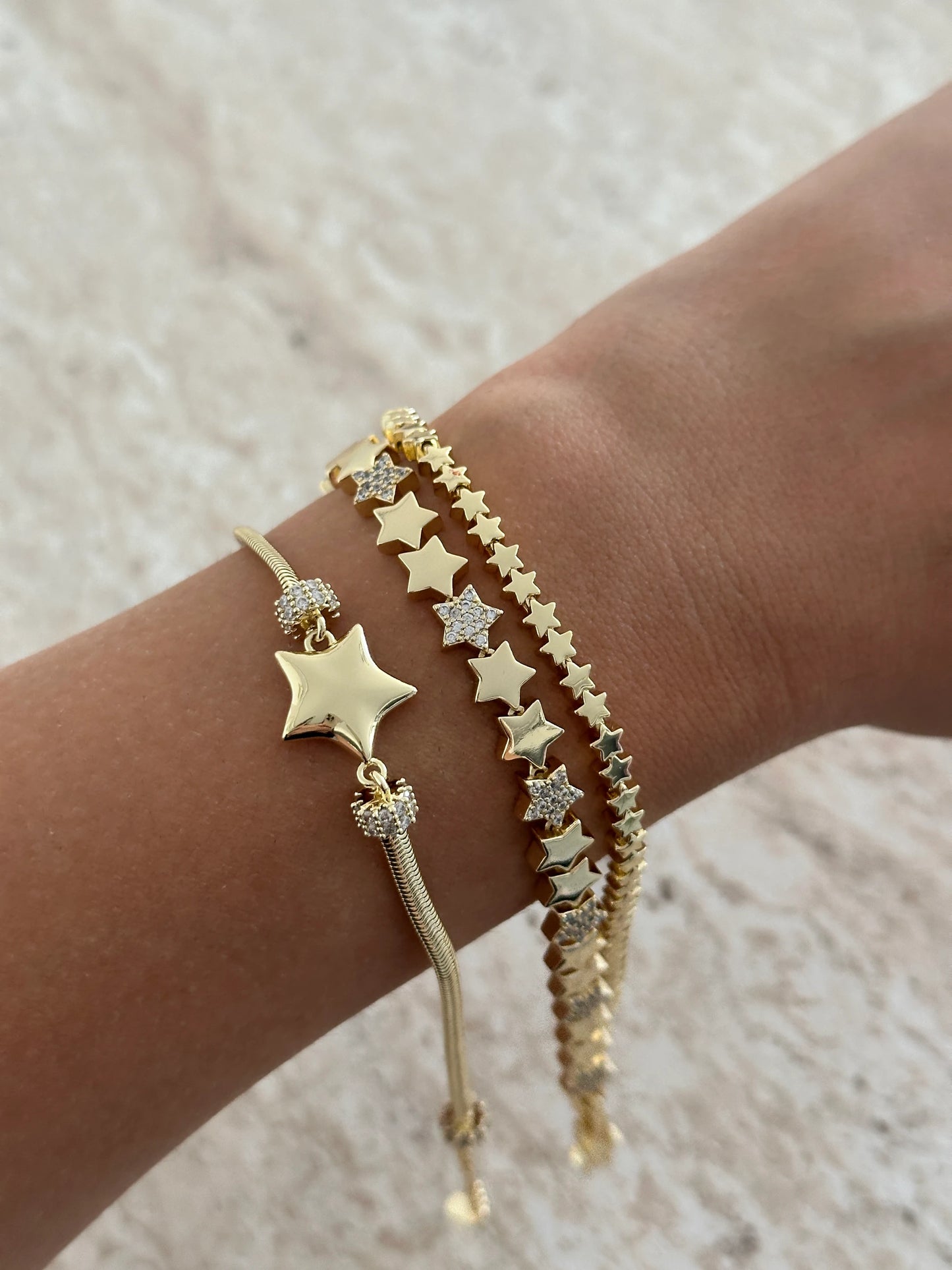 Zirkon Taş Yıldızlı VIP Kaplama Kadın Bileklik