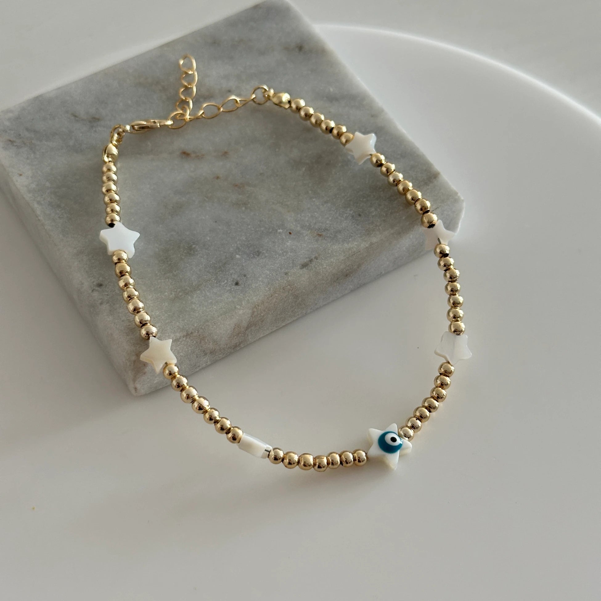 Gold Yıldızlı Boncuk Halhal