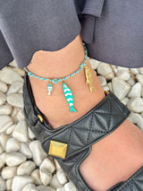 Mavi Balık İp Kadın Halhal