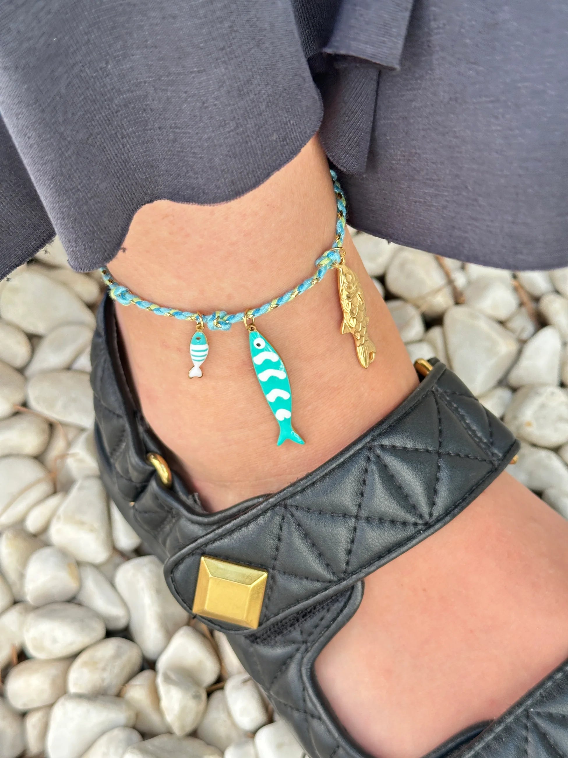 Mavi Balık İp Kadın Halhal