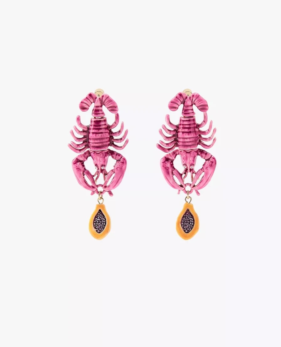 Pembe Istakoz Kadın Küpe