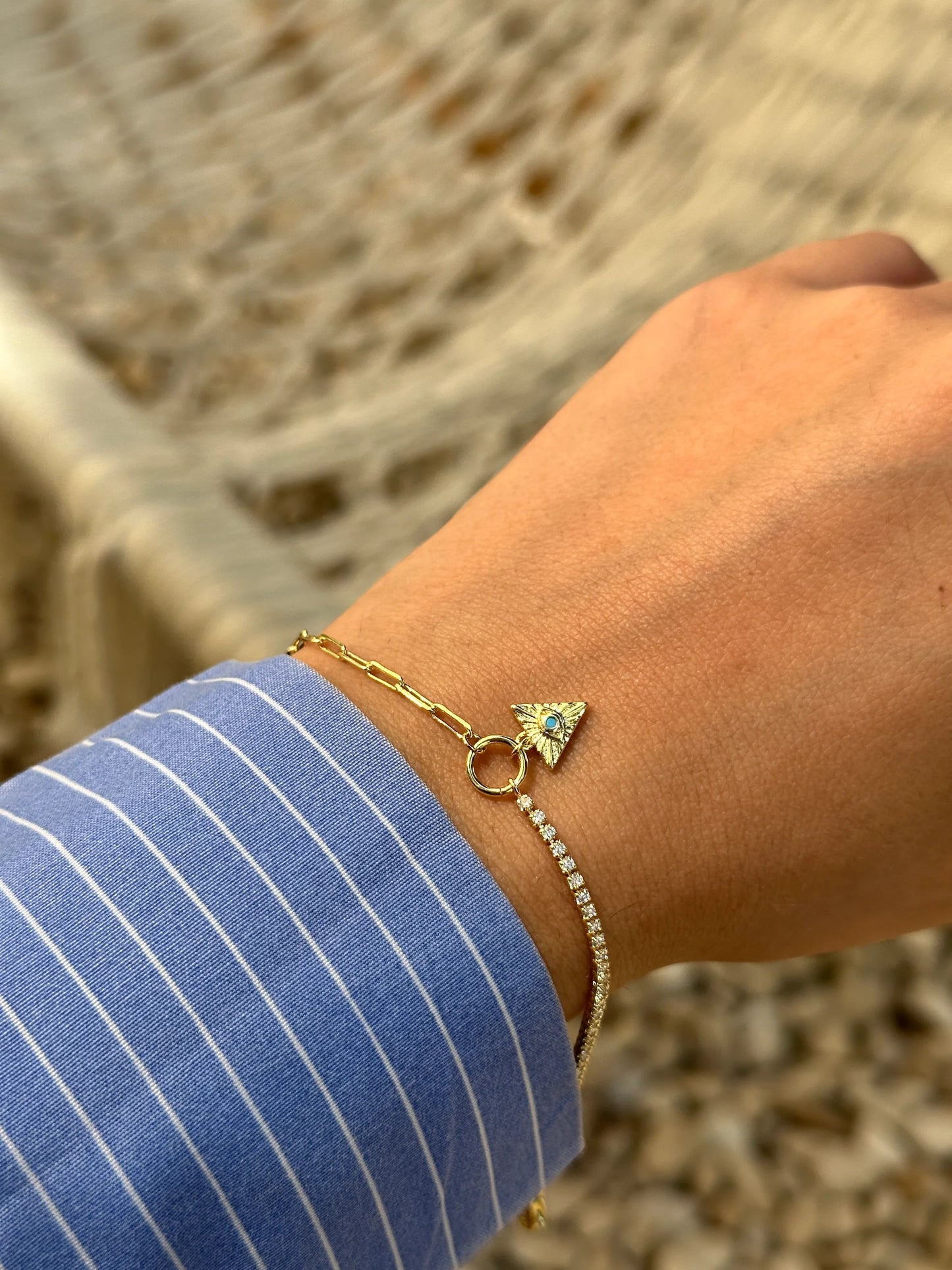 Üçgen Göz Su Yolu & Zincir Kadın Bileklik