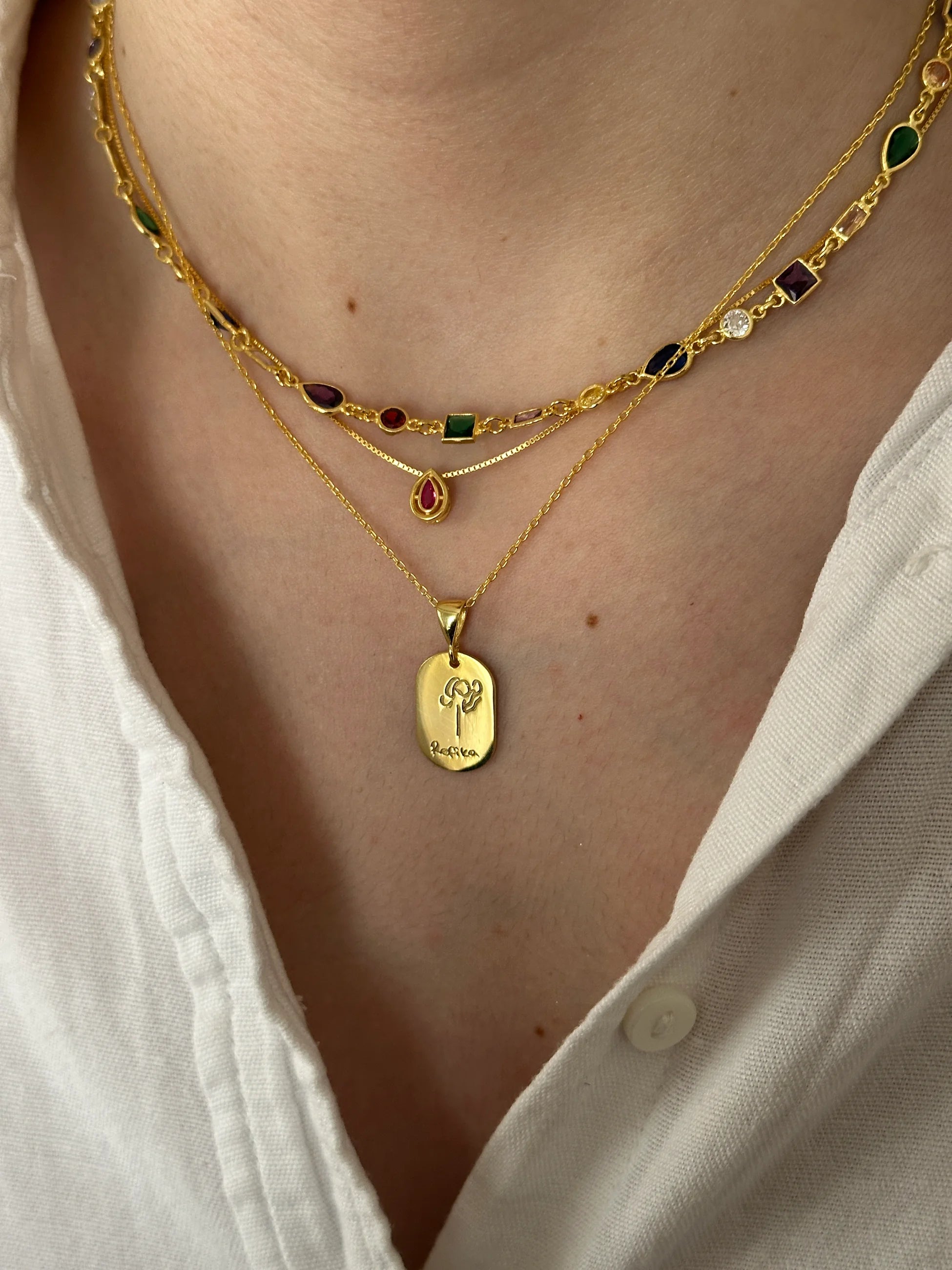 925 Ayar Gümüş Yazı İşlenebilir Kadın Kolye