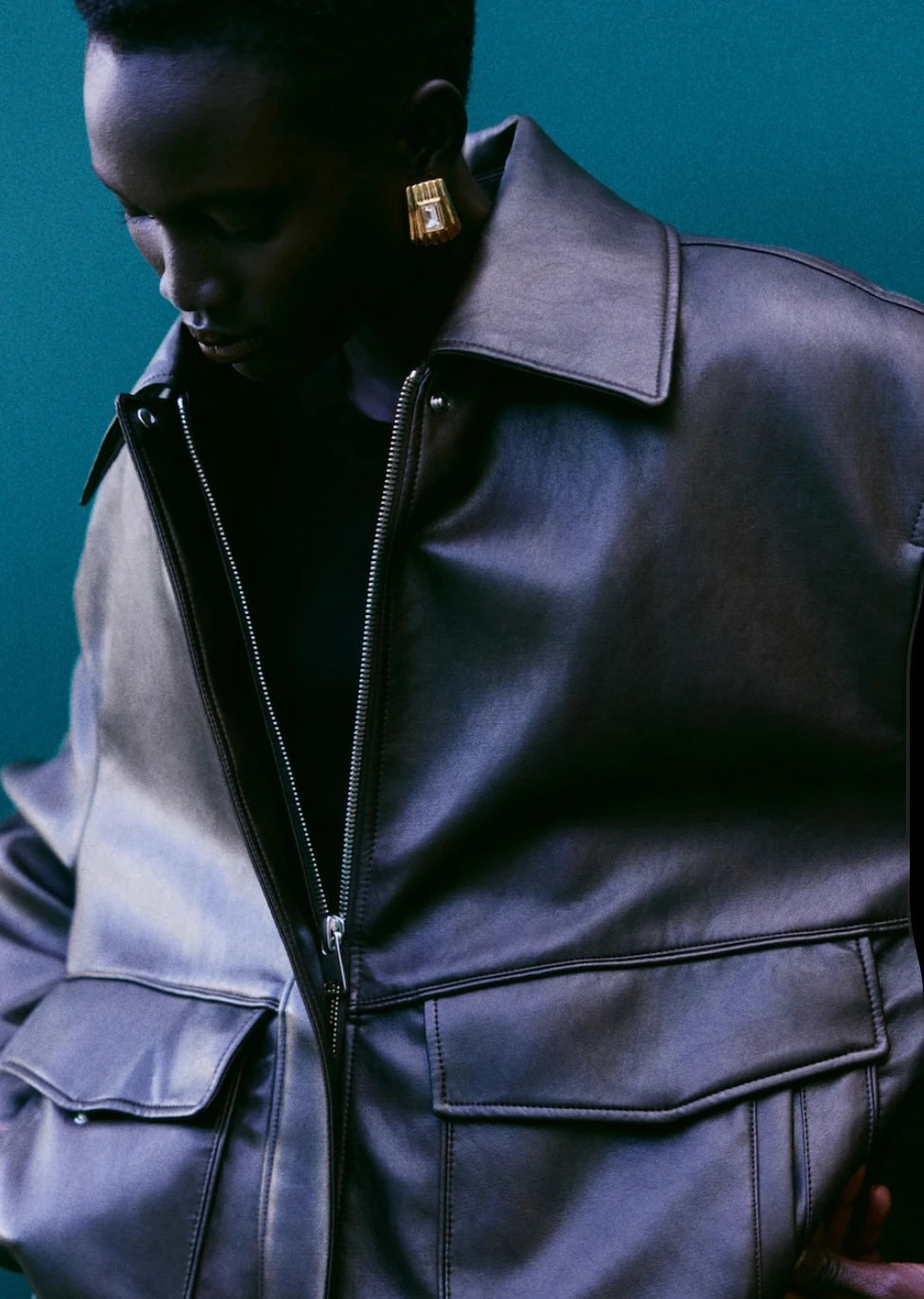 Gold Kare Zirkon Gümüş Taş Kadın Küpe