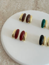 Gold & Renkli Taş Kadın Küpe