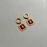 Yılan Bordo Çelik Kadın Küpe