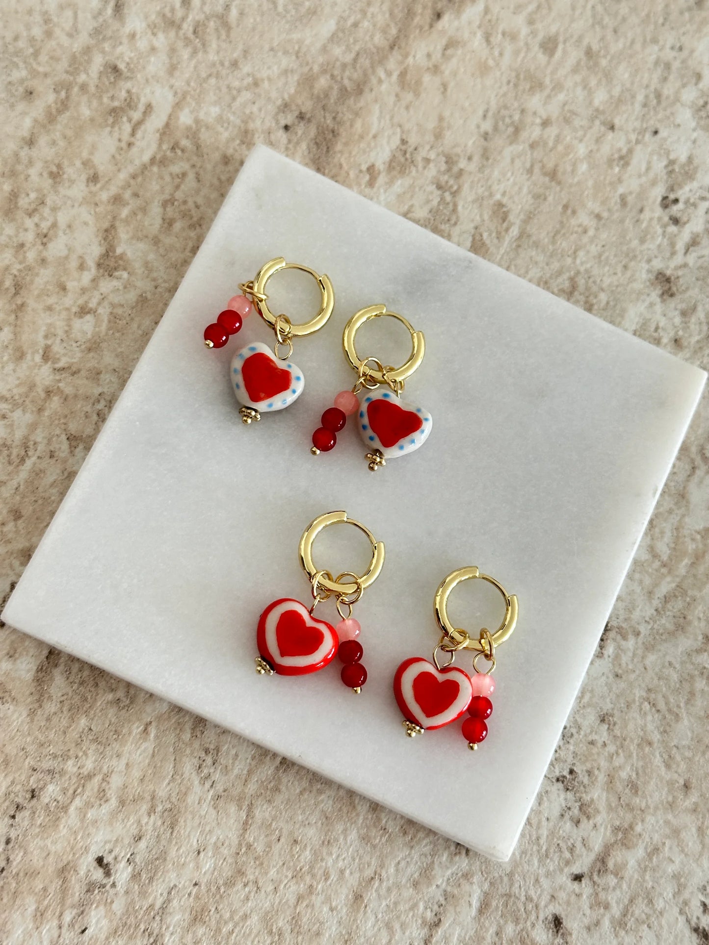 Minimal Halka Kalp Küpe