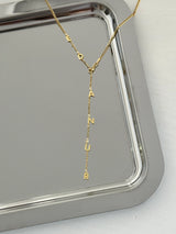 Dekolte İsim Kolye Nokta Taşlı (925 gümüş)