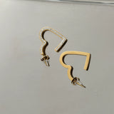 Yarım Kalp Çelik Kadın Küpe